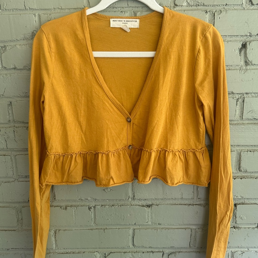Project Social T Mustard Ruffle Blouse